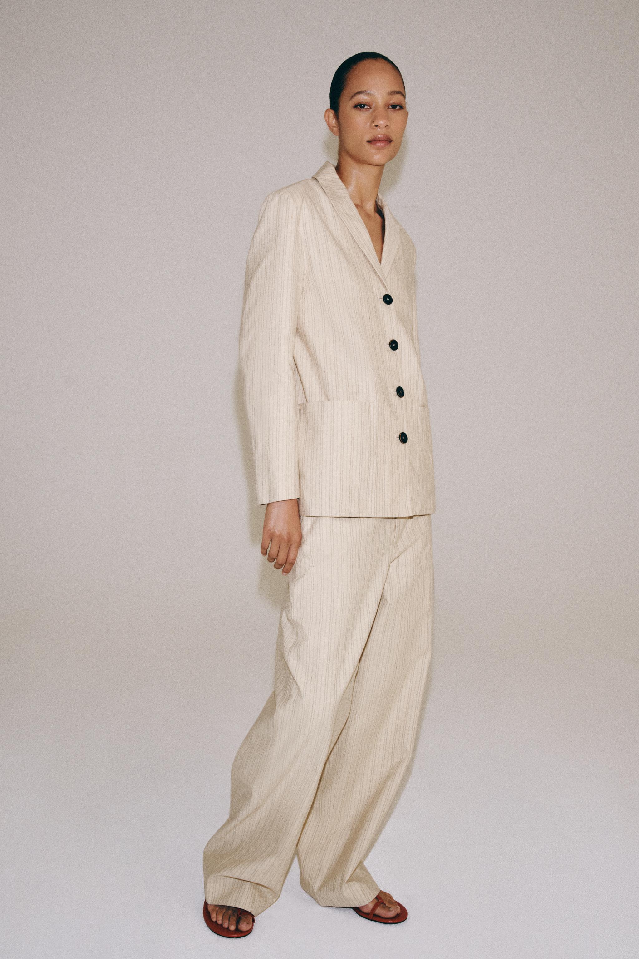ZW COLLECTION STRIPED LINEN BLAZER